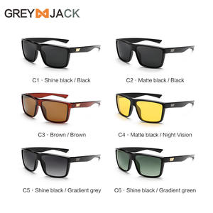 Nouvelles lunettes de soleil carrées pour hommes, polarisées UV400, monture en PC, verres TAC, lunettes de sport d'extérieur, couleur noire - Product Image 5