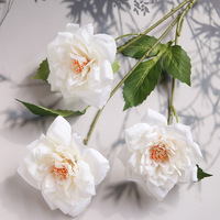 Vente en gros pas cher 3 têtes de fleurs artificielles de rose royale pour mariage