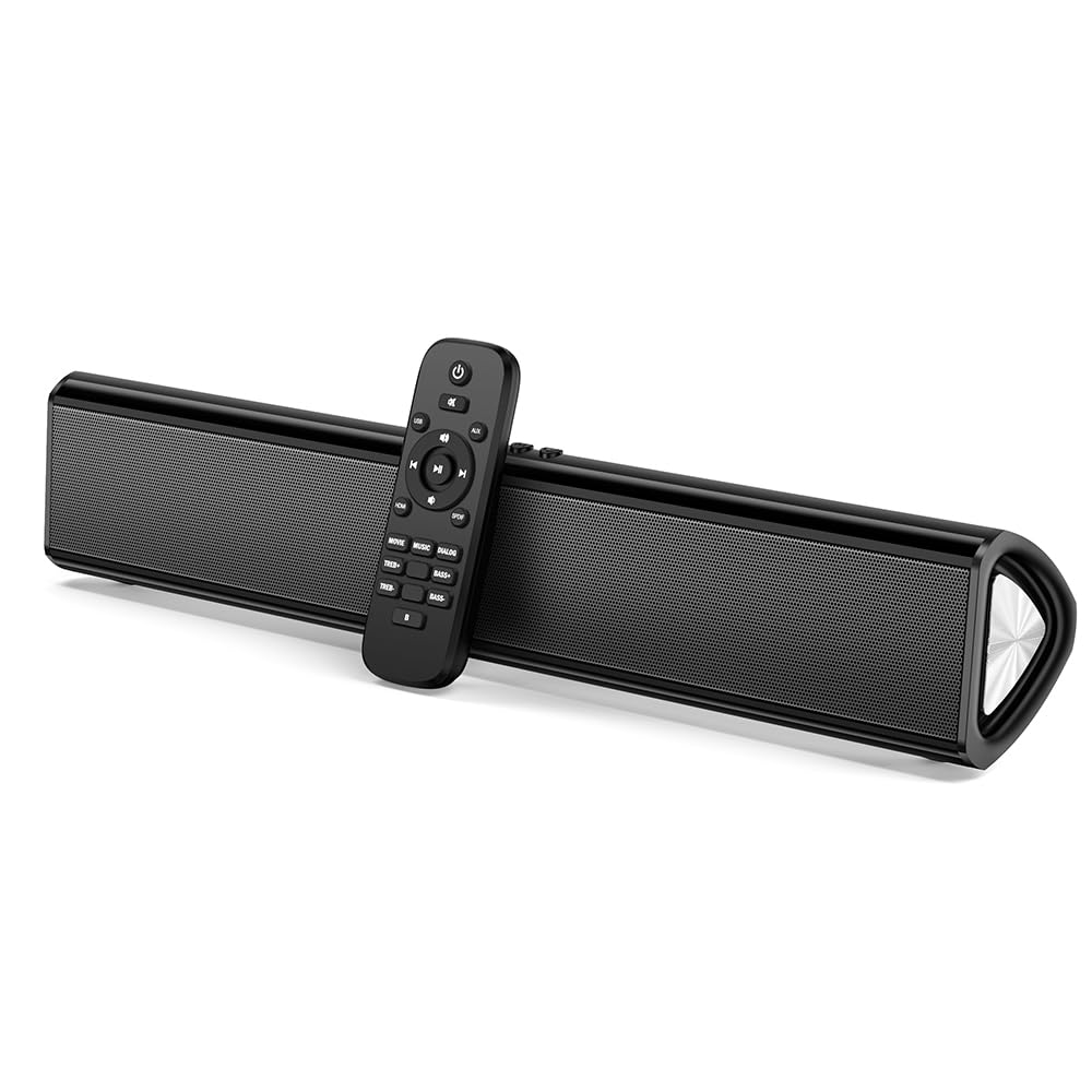 20W TV Sound Bar with Remote Control, Home Audio TV Speakers Sound Bar with AUX/USB Drive/AUX Connect