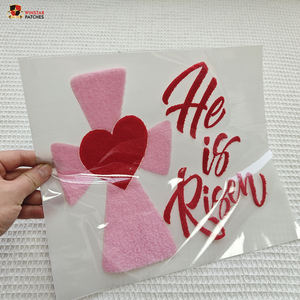 Patchs thermocollants en chenille moelleux personnalisés en gros, religieux, grand format, Pâques, Jésus, croix, Écritures, pour vêtements - Product Image 4