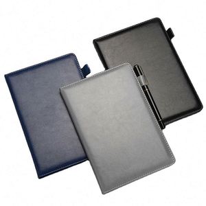 Ensemble de carnets de notes personnalisés pour bureau, en cuir PU, couverture rigide, haute qualité, 100 feuilles, pour réunions et procès-verbaux - Product Image 4