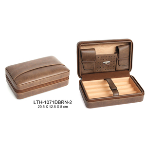 Lonten voyage cigare emballage boîtes cas bois personnalisé <span class=keywords><strong>Cigarette</strong></span> étui en cuir boîte fumer accessoires ensemble humidor porte-cigare