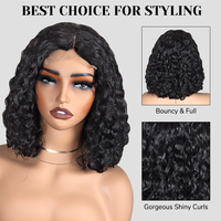 Best-seller Perruques bouclées Bob Fashion HD Front Lace Fluffy, naturelles et douces Brésiliennes et Vietnamiennes en stock pour femmes noires