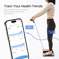 Balance connectée intelligente pour la composition corporelle avec application, 8 électrodes, analyseur de composition corporelle professionnel, capacité maximale 180 kg