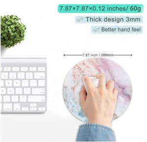 Rectangular Marble Pattern Scratch Proof Heated Cartoon Mouse Pad Art Style Office Desk <b>Mat</b> Pink Blue White Design Stock - Product Image 4