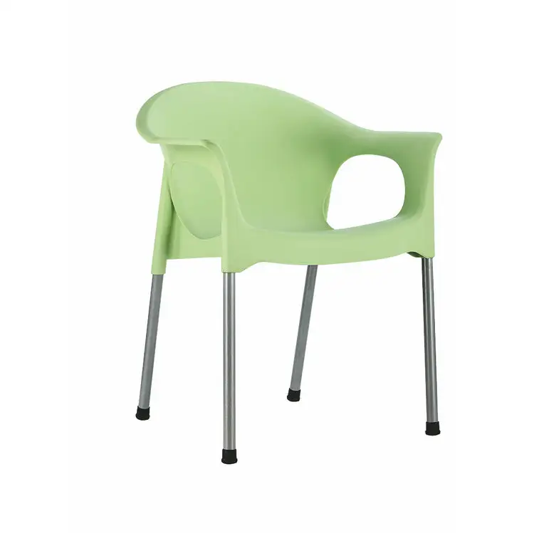 Leisure plastic dining chair with armrest and back