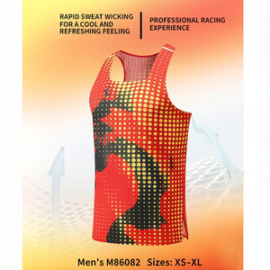 Running Marathon <b>Singlet</b> Shirt Running Vest Custom Breathable Gym Seamless Vest Basketball Jersey Knitted Race <b>Men</b> Tank Top - Product Image 4