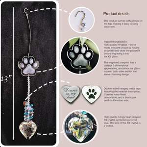 Coffret Cadeau Attrape-Soleil Cœur <span class=keywords><strong>en</strong></span> Cristal Ailes d'Ange – Cadeau Personnalisé <span class=keywords><strong>en</strong></span> Hommage à un Animal de Compagnie avec Carte – <span class=keywords><strong>En</strong></span> Mémoire de son Éclat Éternel - Product Image 5