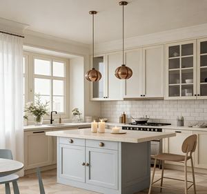 Armoire de cuisine en bois massif de luxe BALOM |   Conception personnalisée de couleur bicolore |   Style en bois massif haut de gamme pour des espaces de cuisine élégants - Product Image 4