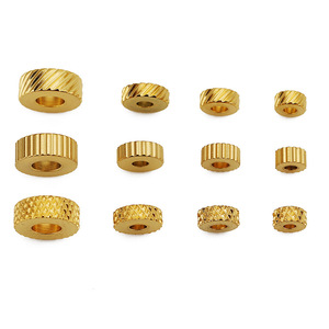 Gold-Plated Stainless Steel Textured Disc <b>Spacer</b> Beads | Jewelry Making Supplies | DIY Bracelet & Necklace Accessories - Product Image 2