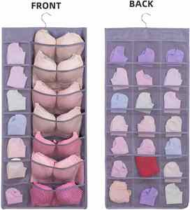 Dual-Sided Cotton Underwear Storage Organizer Foldable Hanging Bags for Socks Eco Friendly Durable-<b>Wardrobe</b> Living Room - Product Image 2