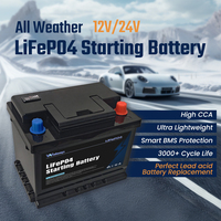 Batterie de démarrage 1200CCA 12V 80Ah 120Ah LiFePO4 135AH 160AH Batterie Li-ion à double usage pour voiture, bus, camion, moto, bateau