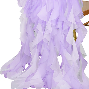 Funda de Silla de Organza Clásica Europea, Volantes de Tul, Cubre Respaldo de Silla, Accesorios de Decoración para Bodas, Banquetes, Fiestas, Hoteles y Eventos - Product Image 4
