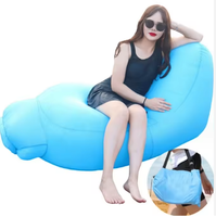 Vente chaude Canapé-lit gonflable en PVC pliable personnalisable pour l'extérieur avec sacs de compression pour le camping