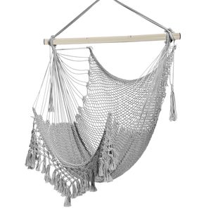 Hand-Woven Cotton Rope <b>Hammock</b> Chair | Breathable Indoor/Outdoor Swing Chair for Bedroom, Balcony & Garden - Product Image 5