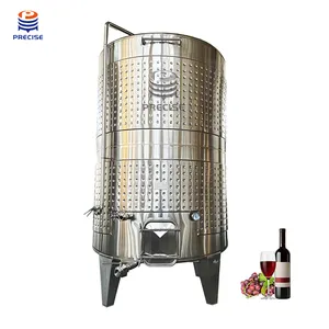 Tanque de fermentación de vino de acero inoxidable 304 316L, tanque de almacenamiento de bodega con camisa