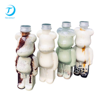 Bouteille d'eau en plastique potable ours jetable bouteille vide en PET bouchon à bande transparent bouteille en PET