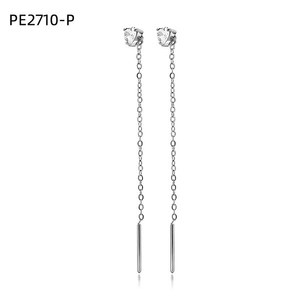 Pendientes colgantes Amy Amy Fashion, pendientes colgantes de cristal chapados en plata con diamantes de imitación para mujer, joyería de fiesta PE2710 - Product Image 1