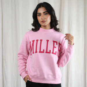 เสื้อฮู้ด MILLER PINK ผ้าฝ้าย 100% สีแดง ปักลายด้วยด้ายละเอียด สไตล์วินเทจ สำหรับฤดูหนาว ระบายอากาศได้ดี แห้งเร็ว - Product Image 1