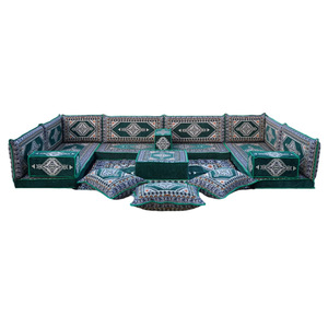 Juego de Sofás Majlis Marroquíes de Lujo, Asientos Árabes para el Suelo, Sofá <span class=keywords><strong>Modular</strong></span> en Forma de <span class=keywords><strong>L</strong></span> para Sala de Estar u Hotel - Product Image 1