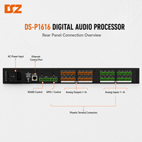 Procesador de audio digital de 16 entradas y 16 salidas con pantalla, sistema de gestión de audio DSP para PA profesional