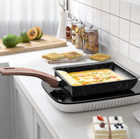 Wajan Masak Besi Cor Jepang Modern, Grosir Personalisasi, Wajan Mini Anti Lengket Batu Maifan Persegi