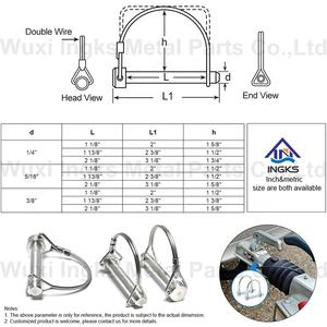 5/16*1-1/8 "5/16*2-1/8" 3/8*1-1/8 "goupilles de chape de Type O goupille de Lynch en acier <span class=keywords><strong>à</strong></span> ressort avec serrure <span class=keywords><strong>à</strong></span> languette C taille de fil goupille de verrouillage de fil C - Product Image 6