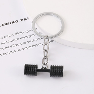 Vente en gros d'haltères à la mode en stock en usine porte-clés coréen pendentif pour couple d'hommes porte-clés personnalisé pour femmes accessoires de fitness - Product Image 5