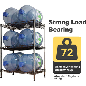 Estante de almacenamiento de 3 niveles Estantería de alambre Estante de almacenamiento de metal para organización de cocina con pies de nivelación Negro - Product Image 3