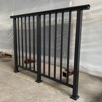 Schwarze Aluminium-Geländer-Handläufe für Wohnbalkone, Treppen, Veranden und Außentreppen