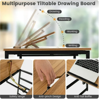Grand bureau d'artisanat d'art moderne multifonctionnel poste de travail de dessin en bois pour PC portable pour l'étude de l'écriture