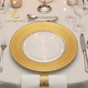 Plato de Cristal Plateado Personalizado Lanques, Redondo, para Decoración de Bodas, Venta al por Mayor, 13'', <span class=keywords><strong>Vajilla</strong></span> Elegante y de Lujo para Eventos y Fiestas - Product Image 3