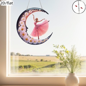 Songwoo Peinture Diamant 5D DIY, Ornement Solaire à Couverture Complète, Motifs Lune Croissante, <span class=keywords><strong>Danseuse</strong></span> de Ballet, Marguerite Florale - Product Image 5