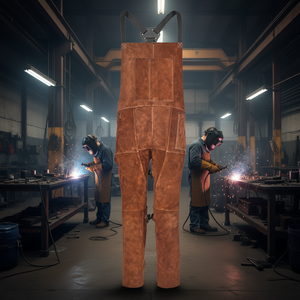 Delantal de soldadura de cuero resistente de piel de vaca, talla M, con piernas divididas, resistente a las llamas, para soldar y suministros de soldadura - Product Image 2