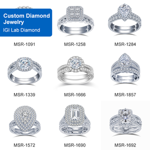 Nhẫn Halo đính kim cương nhân tạo hình giọt lệ, bạc 925, vàng 14K, thiết kế sang trọng dành cho đám cưới và đính hôn của Messi Jewelry - Product Image 4