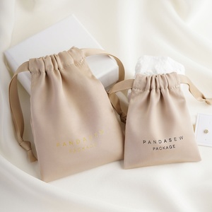 Pandasew sang trọng dày đặc lụa satin túi đồ trang sức gói Pouch dây kéo túi với biểu tượng tùy chỉnh in - Product Image 3