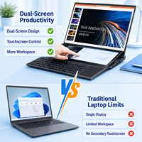 Portátil OEM ODM de Fábrica, Totalmente Metálico, Pantalla Táctil Dual de 16 y 14 Pulgadas, Intel Core I7 9850H, 16 GB de RAM, 1 TB SSD, Teclado Retroiluminado