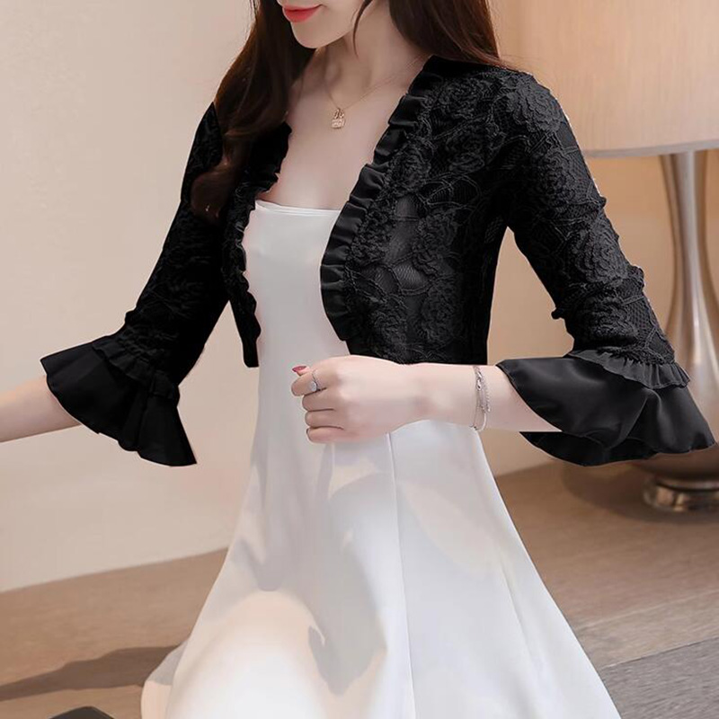 RNSHANGER Sweet Pink Lace Bolero Shrugs for Party Dress