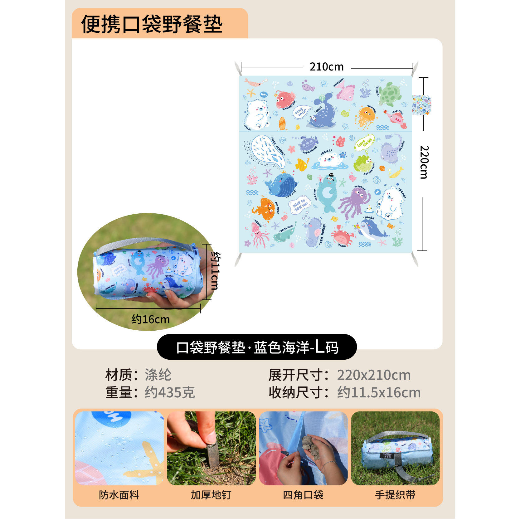 บลูโอเชี่ยน 210*220ซม