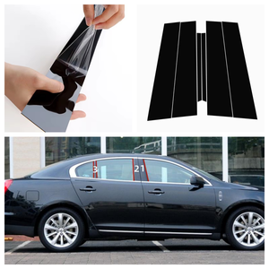 Embellecedor de ventana de coche <span class=keywords><strong>Lincoln</strong></span> MKT MKZ MKS MKX <span class=keywords><strong>Mark</strong></span> <span class=keywords><strong>LT</strong></span> <span class=keywords><strong>2009</strong></span> 2013 2015, cubierta de marco de puerta, accesorios adhesivos de pilar central negro brillante - Product Image 3