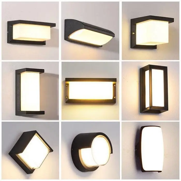 Modern Wall Sconce Outdoor Porch Light Impermeável Pátio Lâmpada LED Wall Light Fixture Lâmpada de parede de alumínio para Indoor & Outdoor