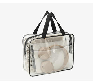 Bolsa de maquillaje cosmético a la moda para mujer, personalizada, de PVC transparente, pequeña, impermeable para artículos de tocador, monedero de viaje con patrón de caramelo - Product Image 4