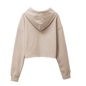 300 personalizzato 320g oversize felpa corta 100% cotone semplice maglie manica lunga donna traspirante <span class=keywords><strong>per</strong></span> inverno felpa con cappuccio - Product Image 2