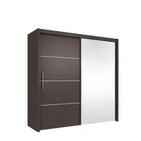 Furnitur Modern Lemari Kayu dengan Desain Cermin Di Kamar Tidur