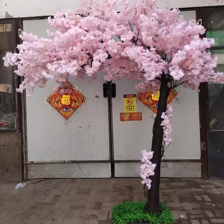 Árbol de flores artificiales de cerezo japonés, arcos Rosas y blancas, Sakura falsa para decoración de boda