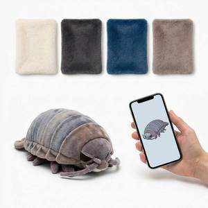 Peluche <span class=keywords><strong>isopode</strong></span> grise personnalisée, coquille segmentée et superposée, antenne fine courbée, insecte terrestre, jouet mascotte personnalisé - Product Image 1