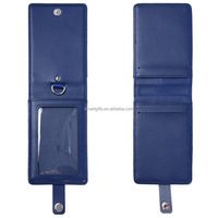 Dompet Kartu Kulit Asli Multi-Kartu Bentuk Kotak & Tempat Kartu Identitas dengan Jahitan Logo Kustom Tersedia