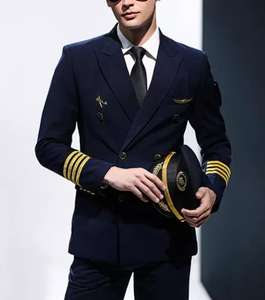 Uniformes de Piloto de Línea Aérea para Mujer, Diseño 2022, Chaqueta y Pantalones Personalizados de Spandex/Algodón, Venta Caliente, Moda FunJohn - Product Image 5