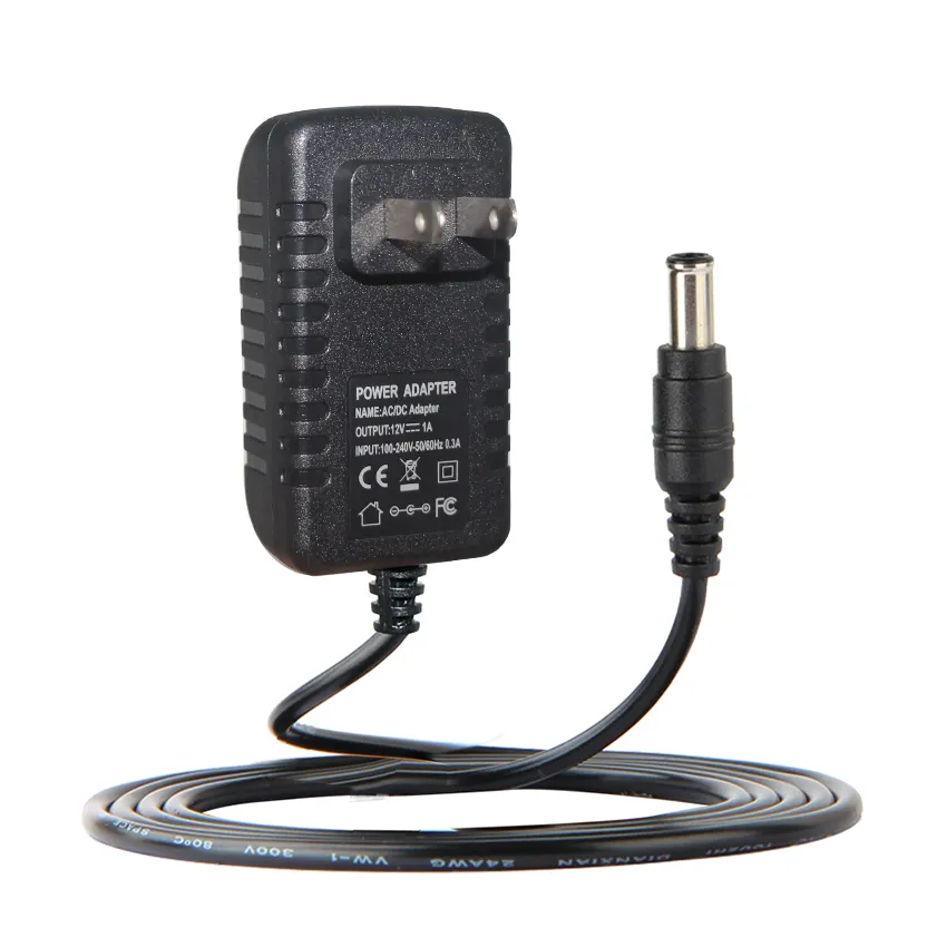 Ac Dc Adapter Power Supply US Plug Adapt Supply Switching 12v1a 1 Amp 12V 1A For DC12V 100-240V 50-60hz Plug In ABS Copper