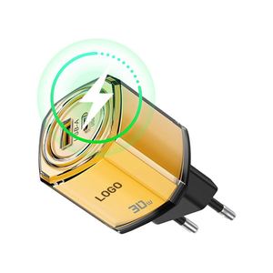 Slim Small Green 30W <b>Adapter</b> Mini Square Head EU <b>Plug</b> Travel PD <b>USB</b> Wall Charger for Personal - Product Image 3